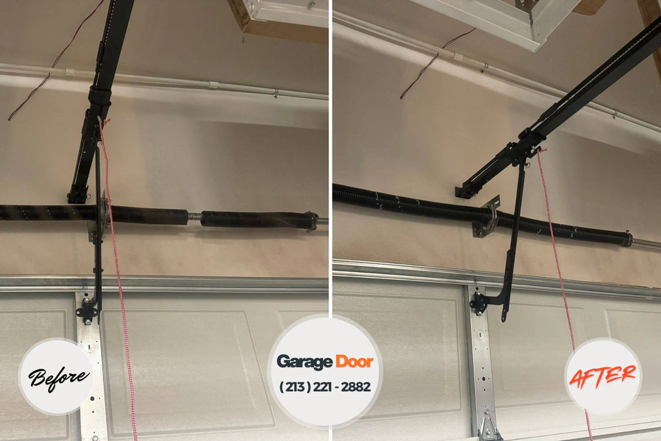 Before and after: garage door repair Portland, IN